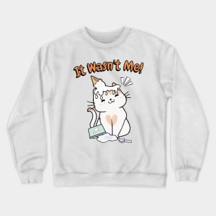 Funny persian cat got caught stealing ice cream Crewneck Sweatshirt